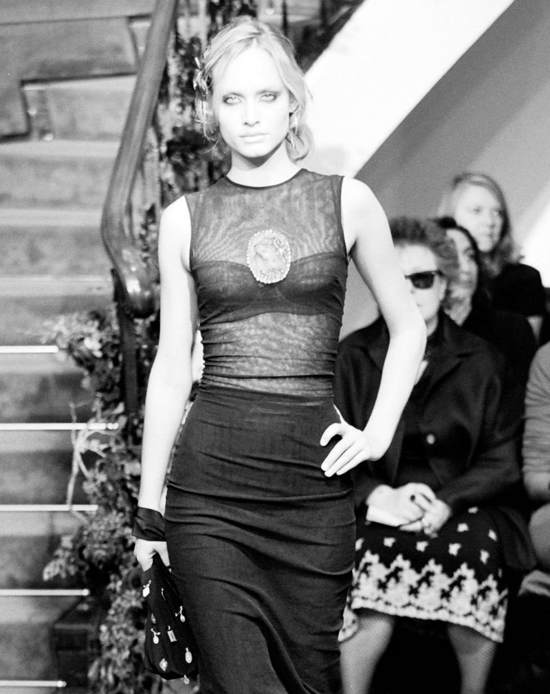 Dolce & Gabbana Spring 1998 Sheer Embellished Madonna Dress