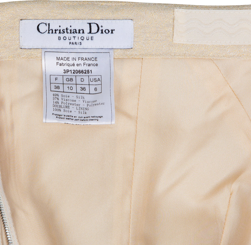 Christian Dior Spring 2003 Silk Jacquard Corset Dress