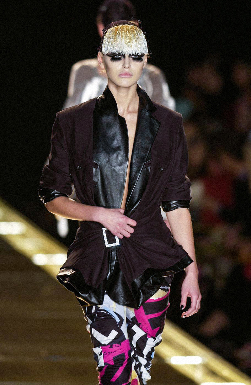 Christian Dior Spring 2003 Runway Leather Embellished Blazer Jacket