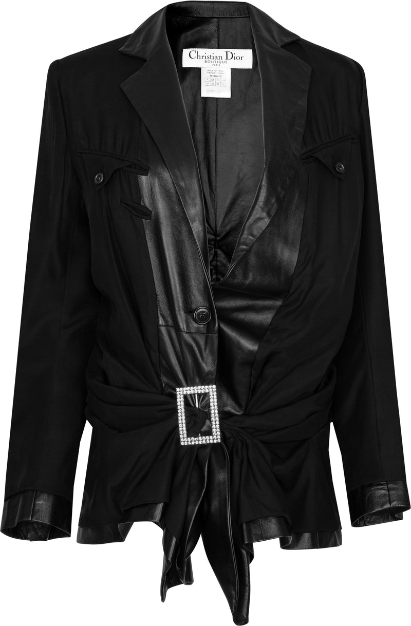 Christian Dior Spring 2003 Runway Leather Embellished Blazer Jacket