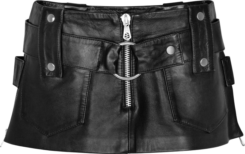 Dolce & Gabbana Spring 2000 Runway Leather Belted Micro Skirt