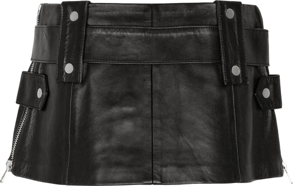 Dolce & Gabbana Spring 2000 Runway Leather Belted Micro Skirt