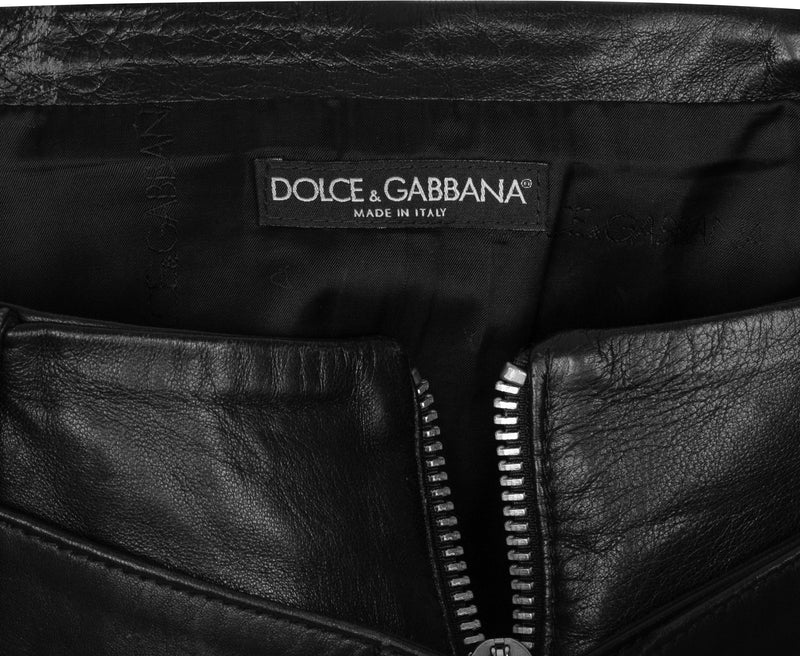 Dolce & Gabbana Spring 2000 Runway Leather Belted Micro Skirt