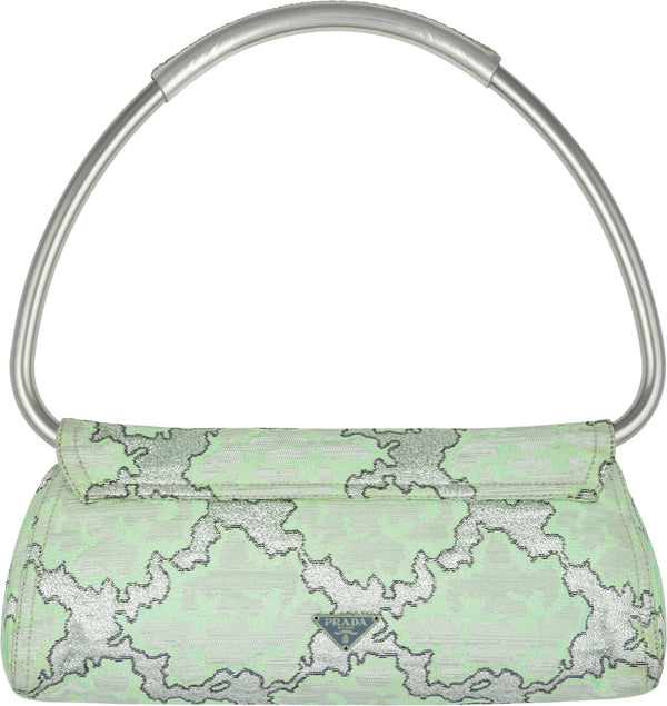 Prada Spring 2003 Jacquard Embellished Swing Bag