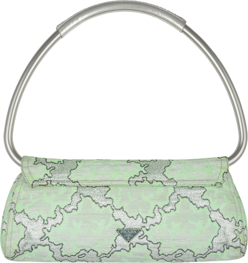 Prada Spring 2003 Jacquard Embellished Swing Bag