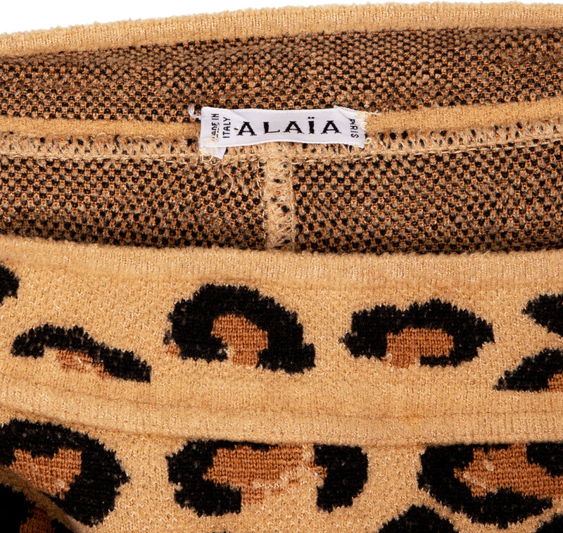 Alaïa Fall 1991 Runway Leopard Knit Pencil Skirt