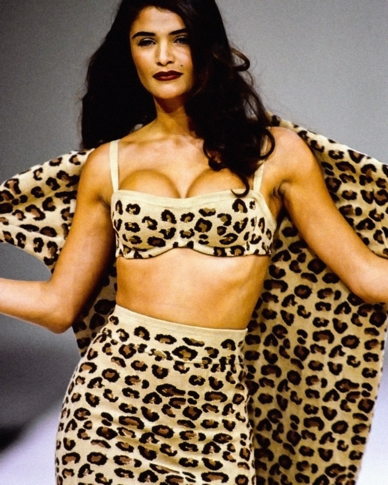 Alaïa Fall 1991 Runway Leopard Knit Pencil Skirt