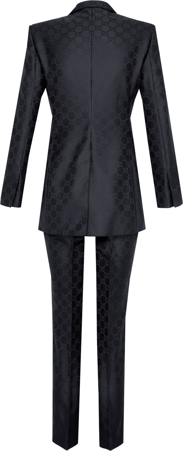 Gucci Spring 1998 Runway Satin Monogram Two-Piece Suit