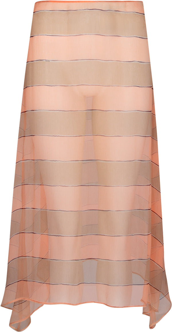 Prada Fall 2000 Runway Sheer Striped Midi Skirt