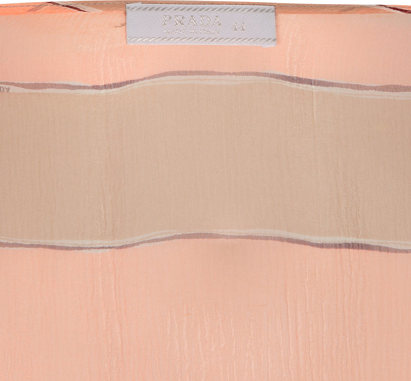 Prada Fall 2000 Runway Sheer Striped Midi Skirt