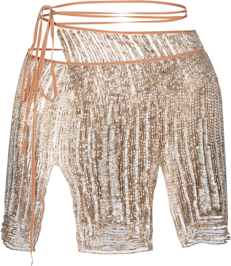 Roberto Cavalli Spring 2000 Embellished Wrap Mini Skirt
