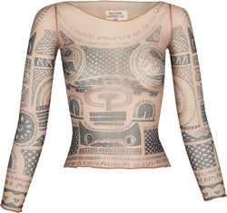 Maison Martin Margiela Spring 1989 Trompe-l'œil Tattoo Mesh Top