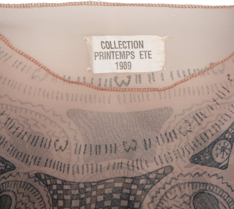 Maison Martin Margiela Spring 1989 Trompe-l'œil Tattoo Mesh Top