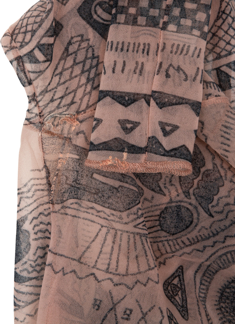 Maison Martin Margiela Spring 1989 Trompe-l'œil Tattoo Mesh Top