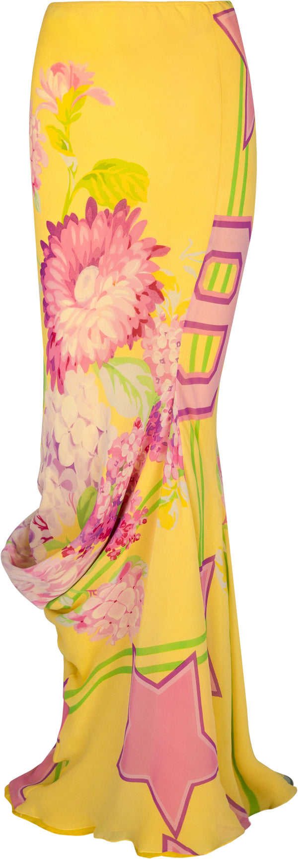 Christian Dior Fall 2003 Silk Chiffon Printed Maxi Skirt