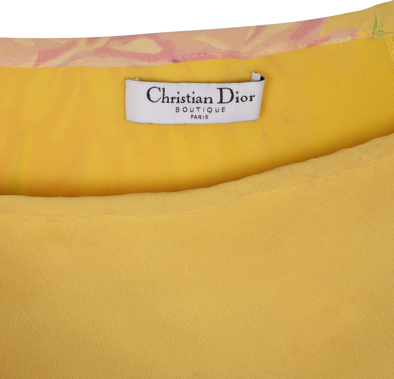 Christian Dior Fall 2003 Silk Chiffon Printed Maxi Skirt