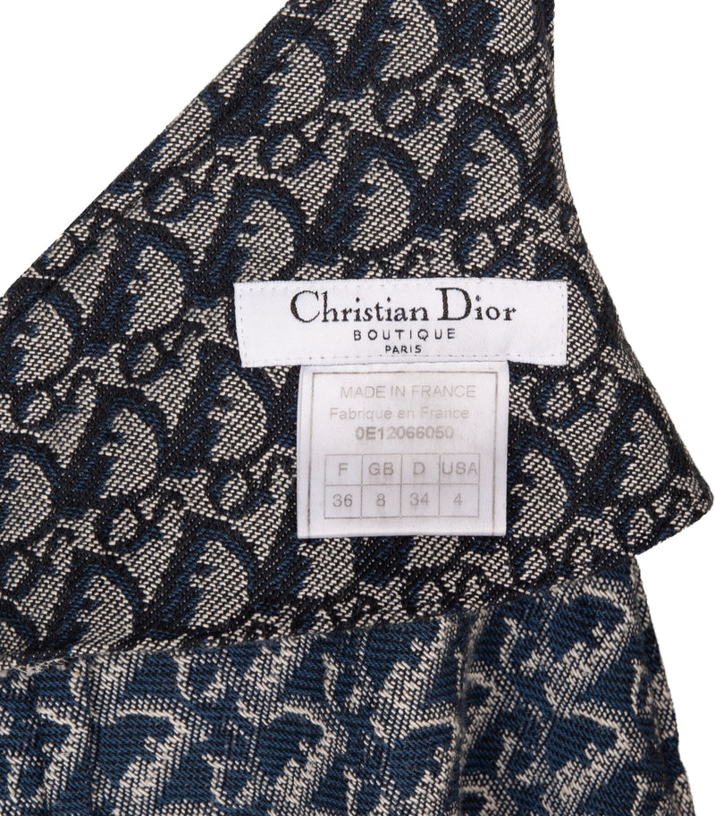 Christian Dior Spring 2000 Runway Monogram Asymmetrical Dress