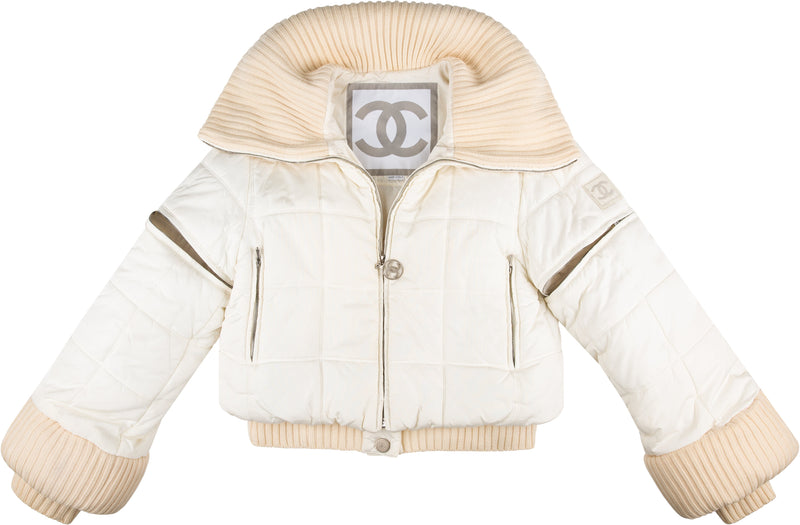Chanel Fall 2000 Runway Convertible Logo Puffer Jacket