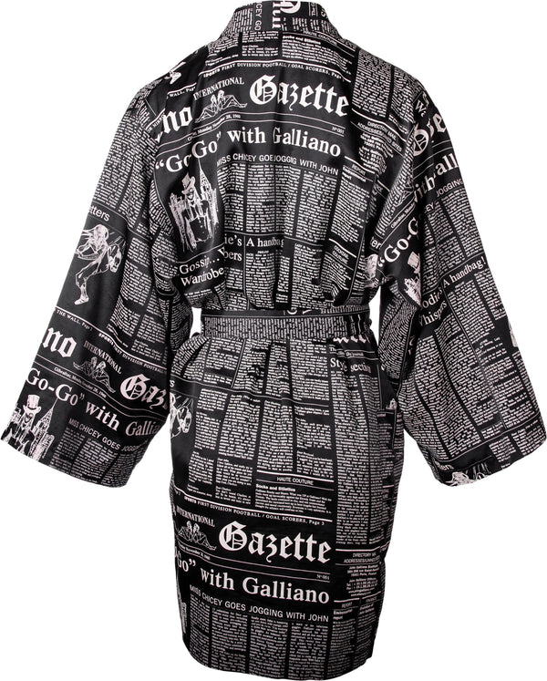 John Galliano Gazette Newspaper Printed Robe