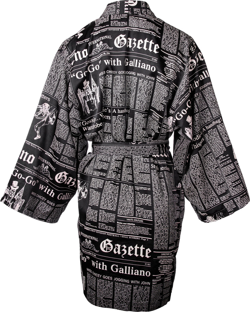 John Galliano Gazette Newspaper Printed Robe