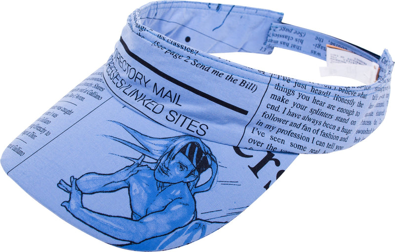 John Galliano Blue Gazette Newspaper Visor Hat