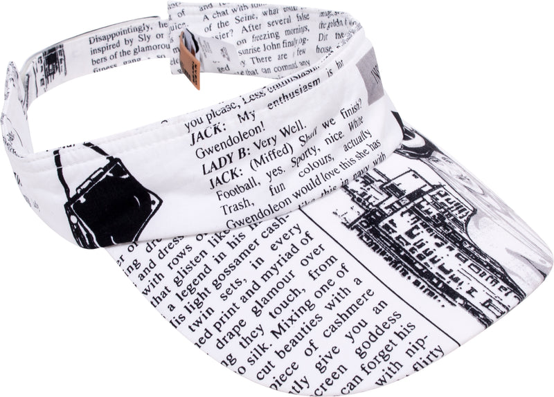 John Galliano White Gazette Newspaper Visor Hat