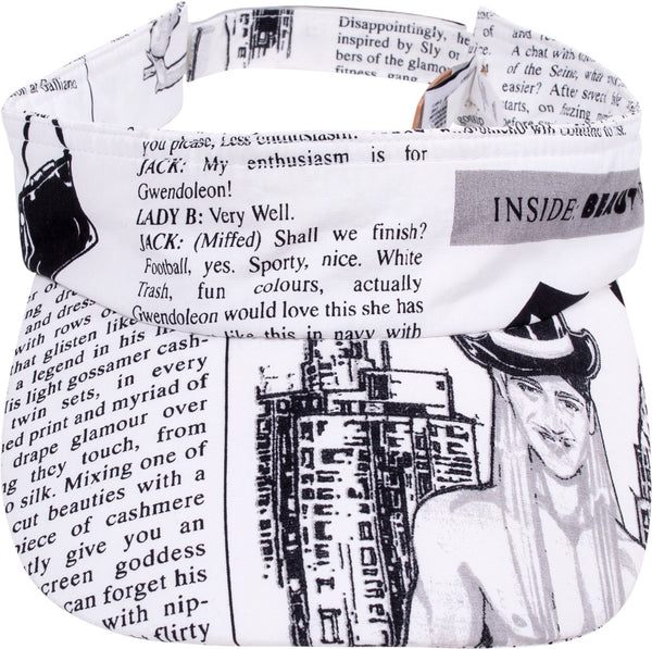 John Galliano White Gazette Newspaper Visor Hat