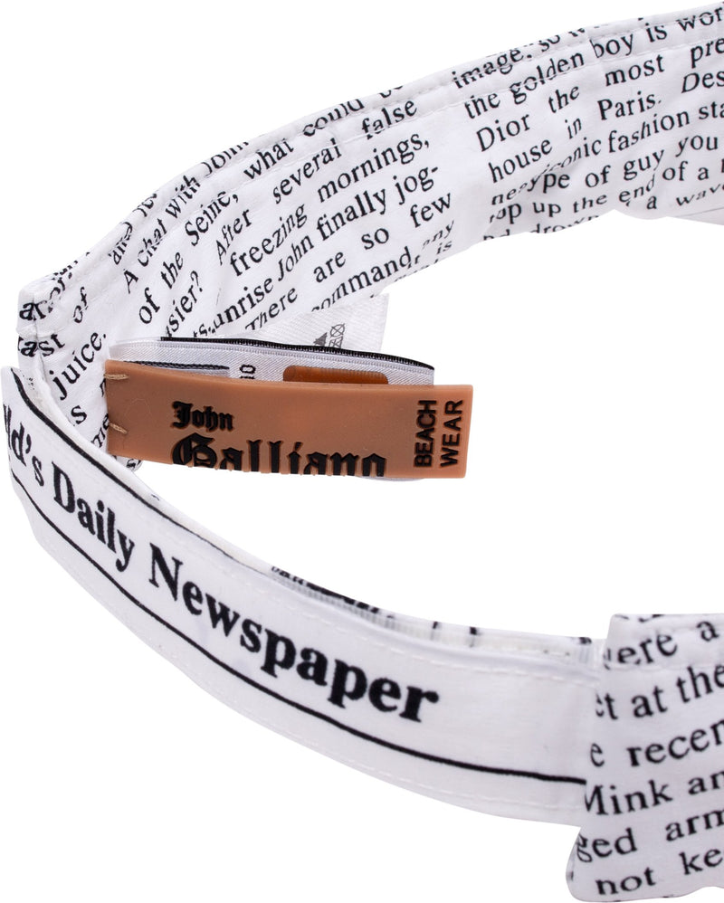John Galliano White Gazette Newspaper Visor Hat