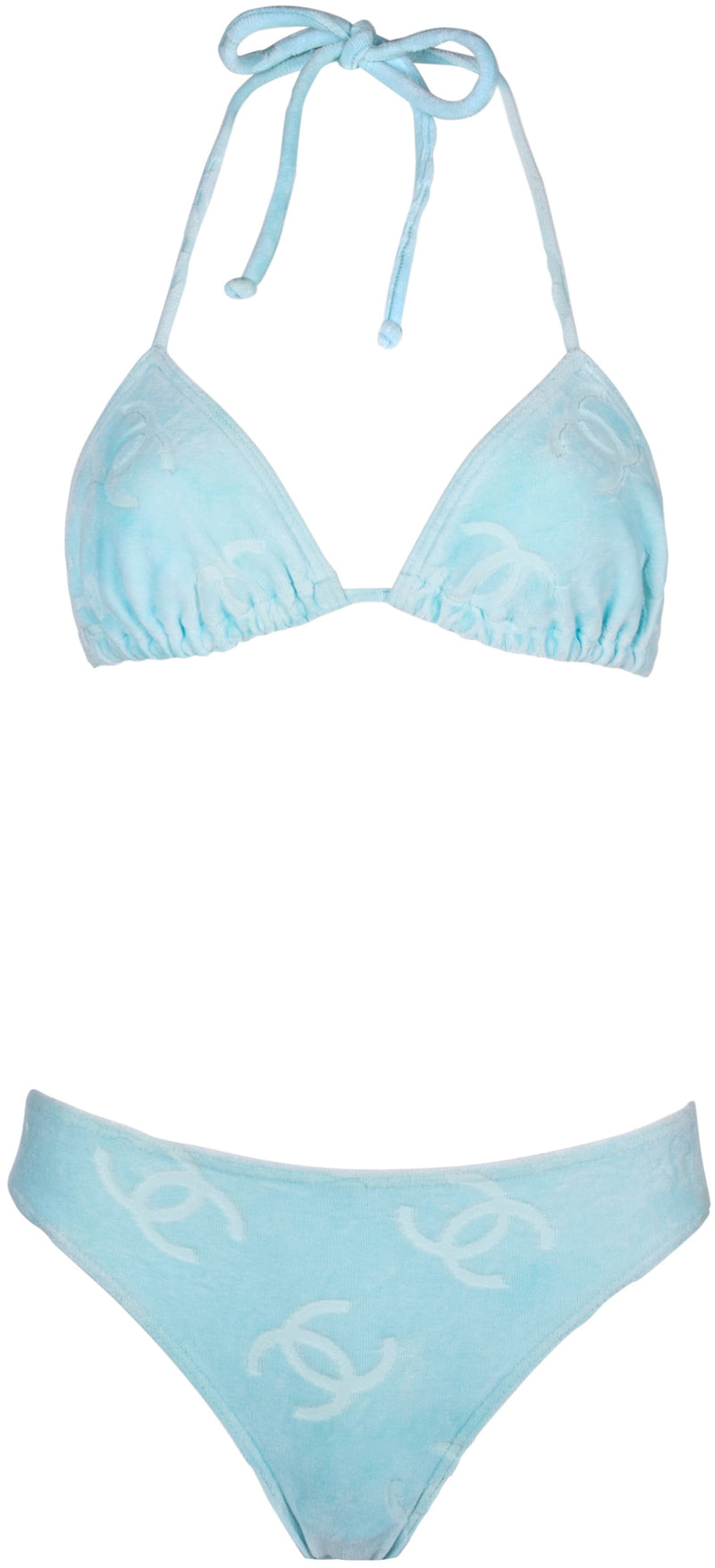 Chanel Velour Logo Spring 1996 Runway Bikini