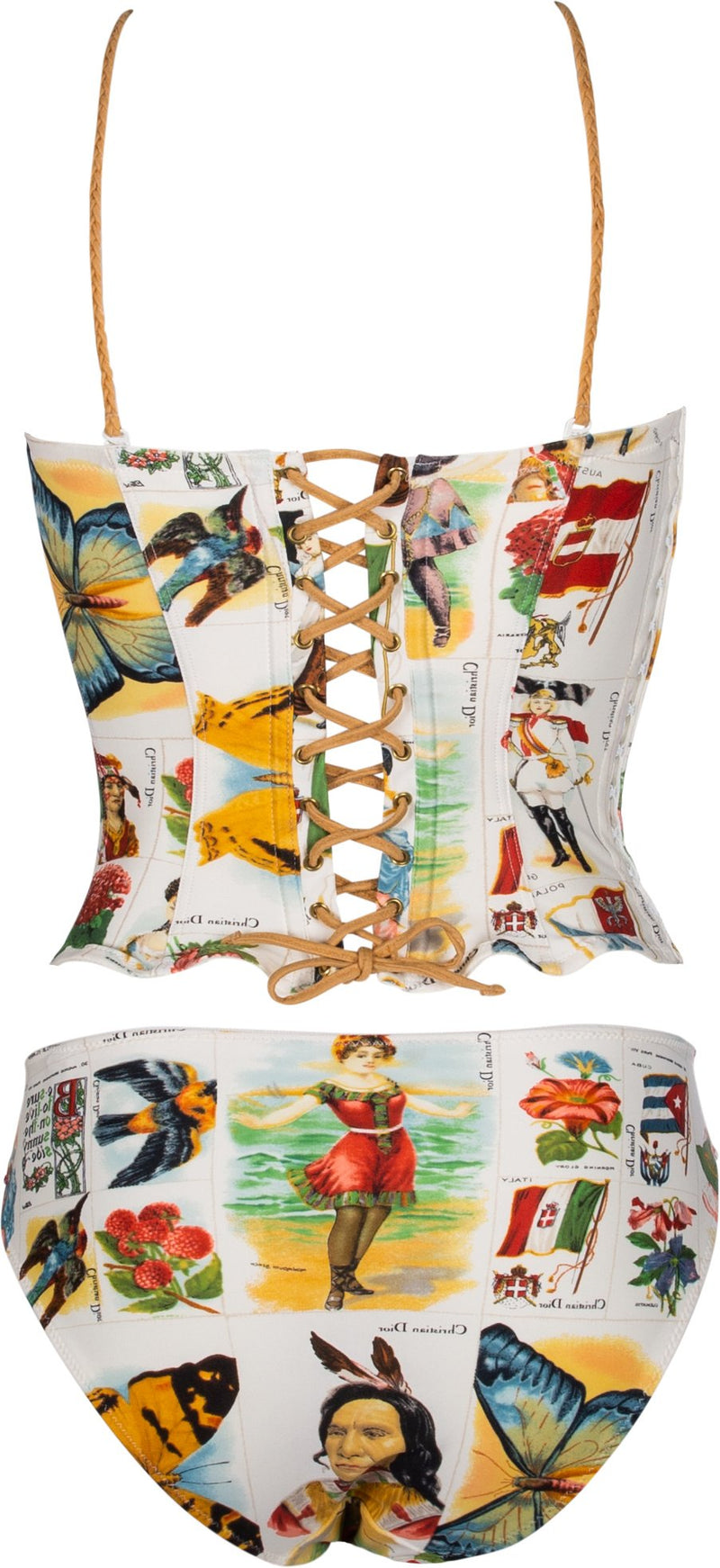 Christian Dior Spring 2002 Runway Stamp Printed Bikini Set