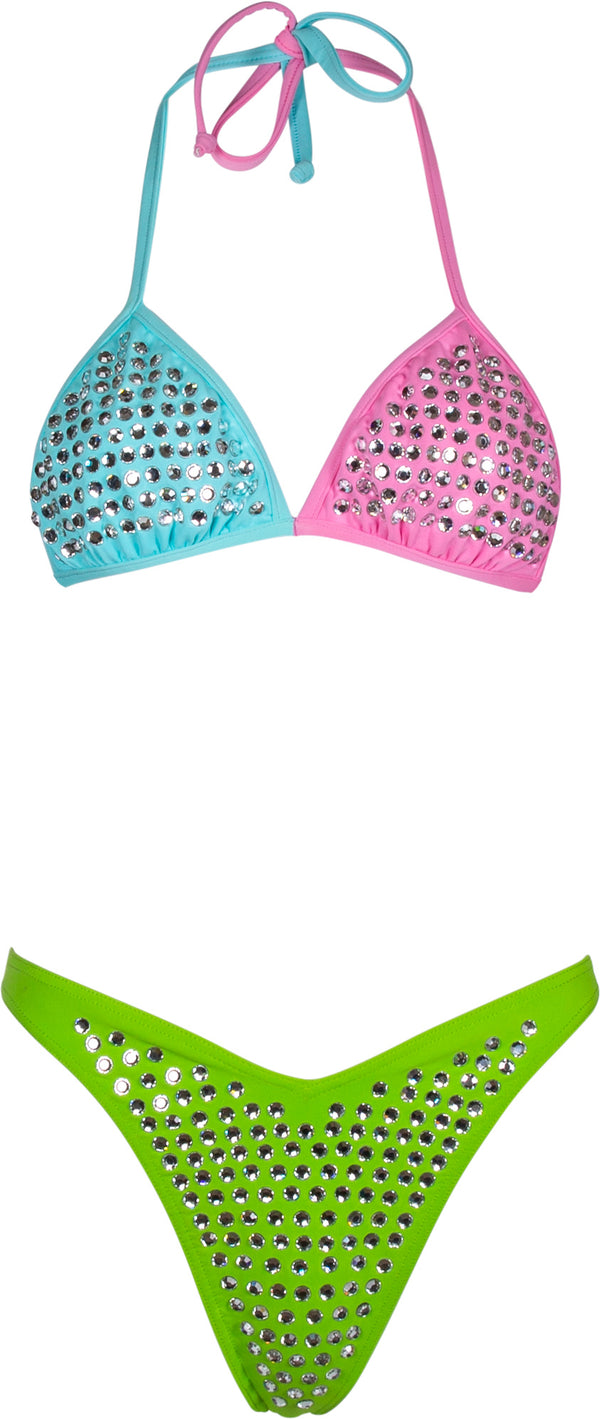 Chanel Spring 1995 Runway Tri-Color Crystal Bikini