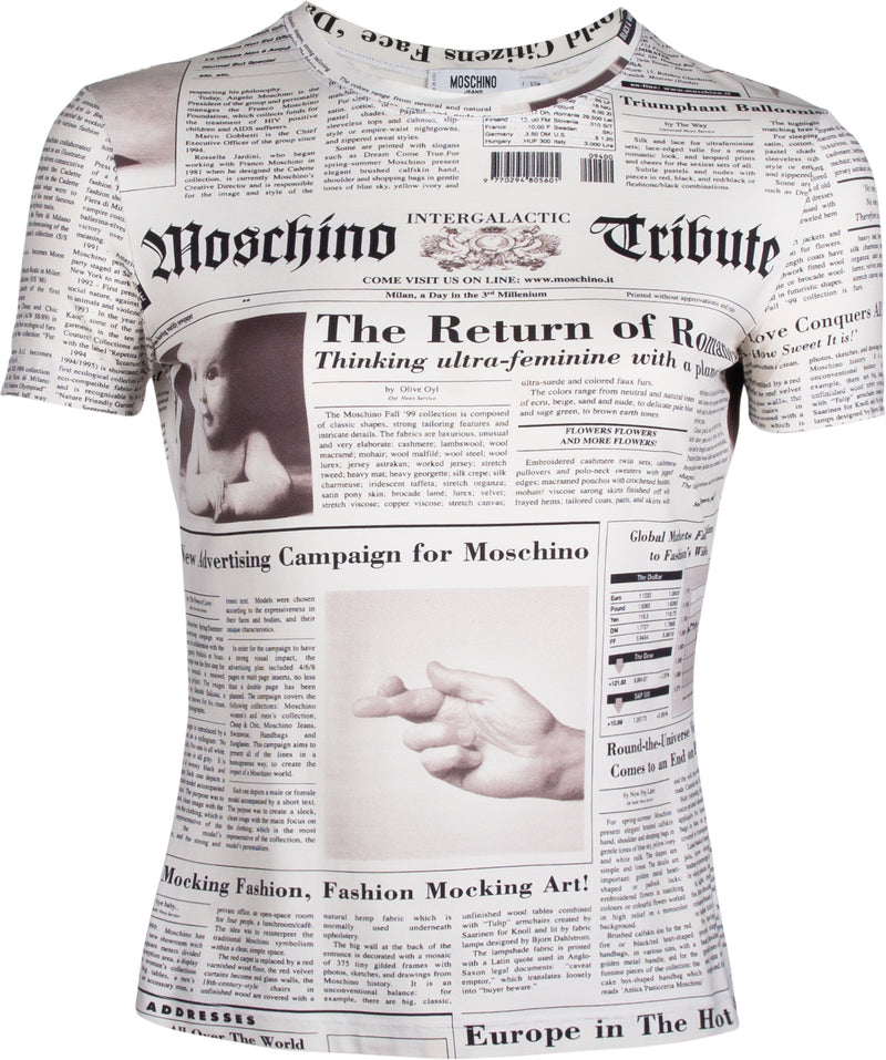 Moschino Newspaper Printed Top