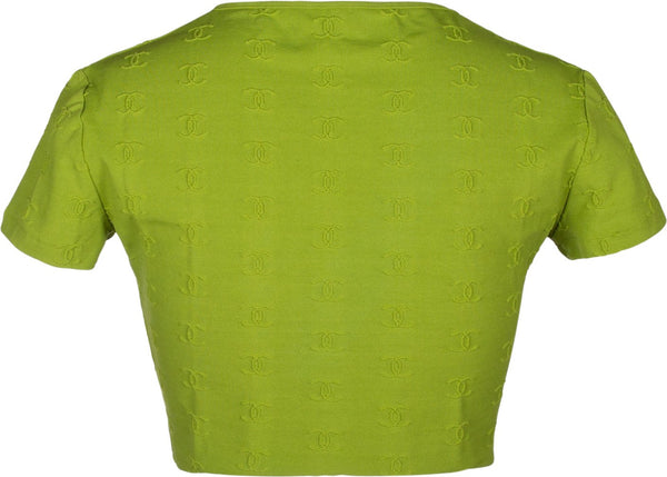Chanel Spring 1997 Green Logo Crop Top