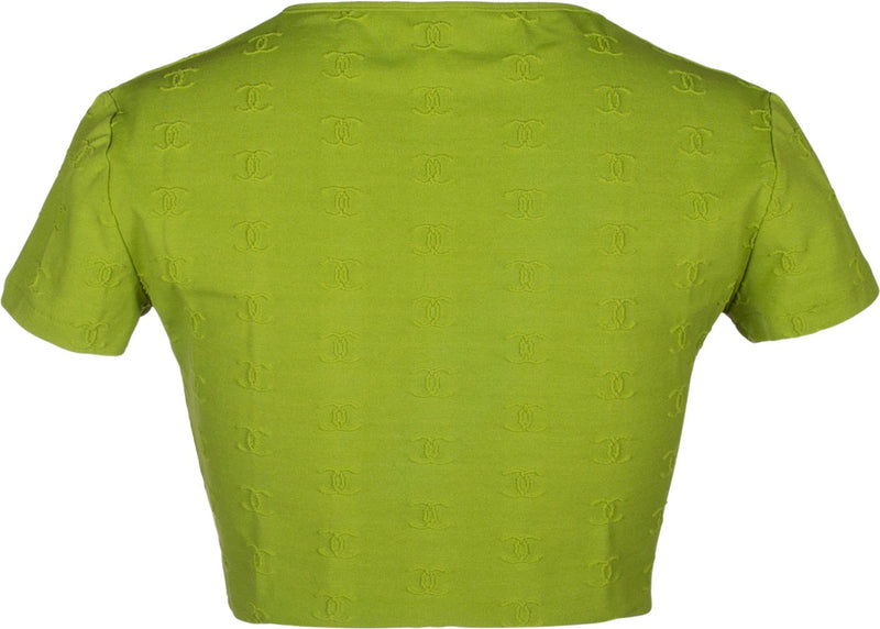 Chanel Spring 1997 Green Logo Crop Top