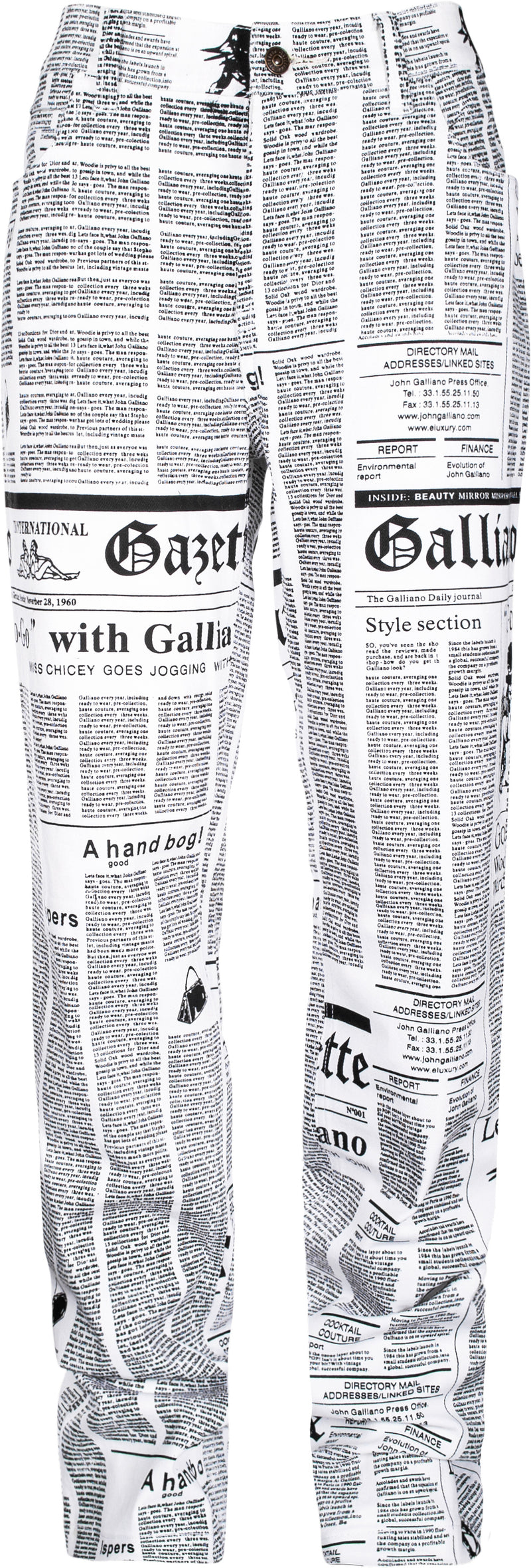 John Galliano Gazette Newspaper Jeans