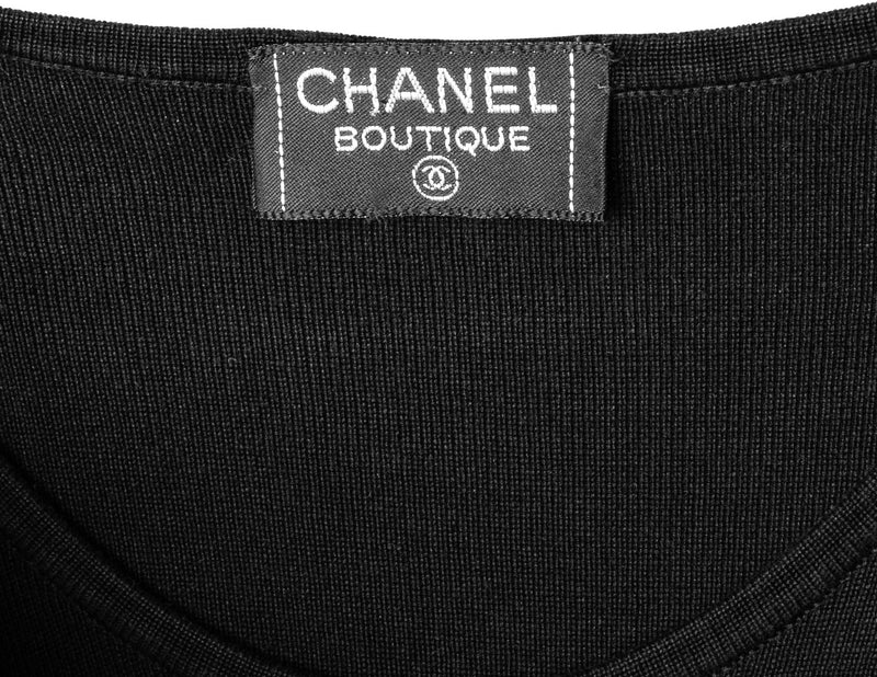 Chanel Spring 1992 Embroidered Logo Front One-Piece