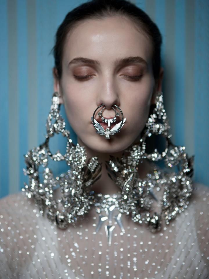 Givenchy Spring 2012 Couture Crystal Embellished Septum Cuff
