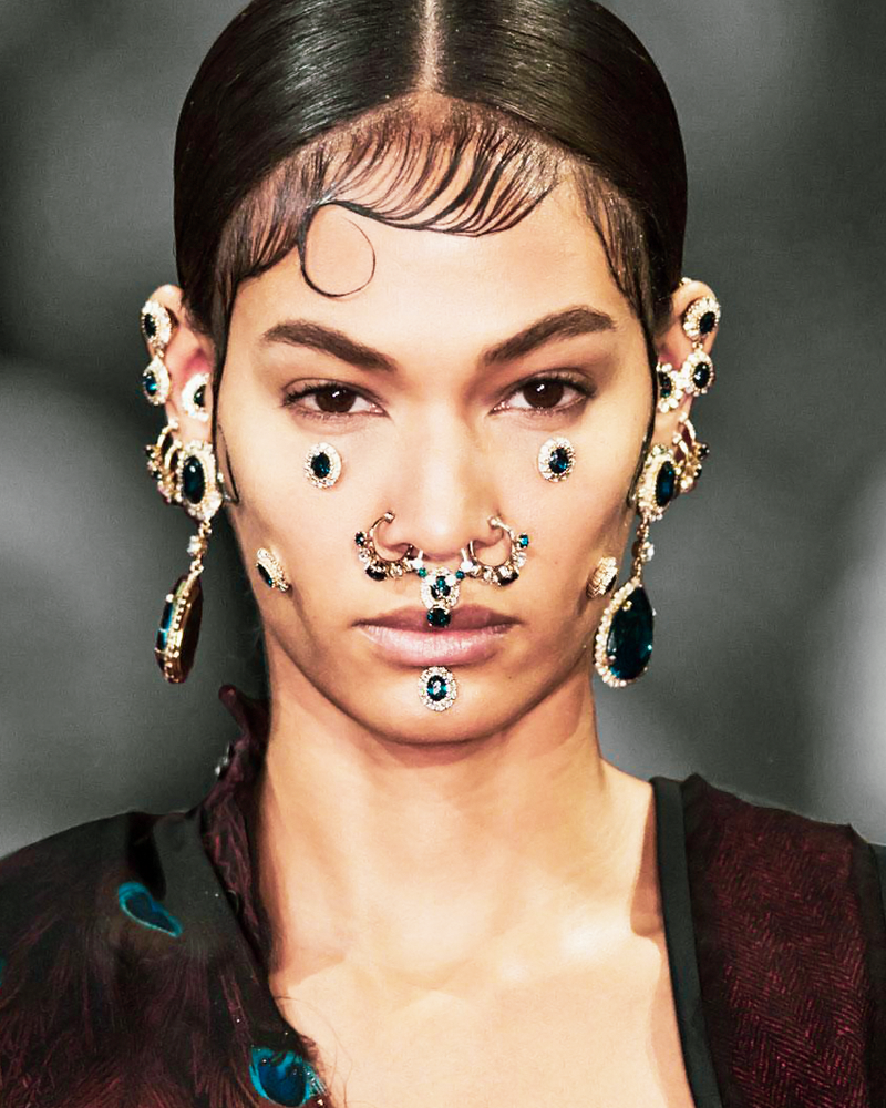 Givenchy Fall 2015 Runway Embellished Septum Cuff