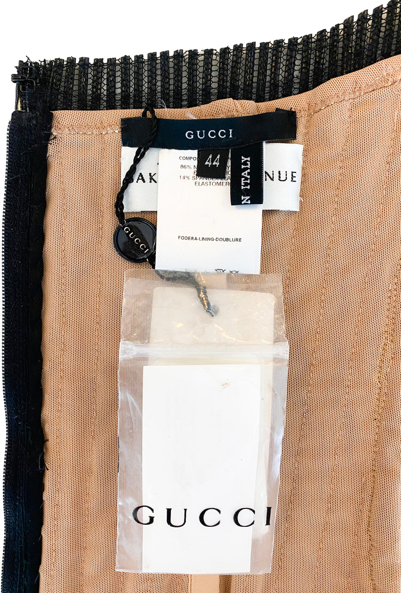 Gucci Spring 2001 Runway Optical Illusion Leather Bustier Top
