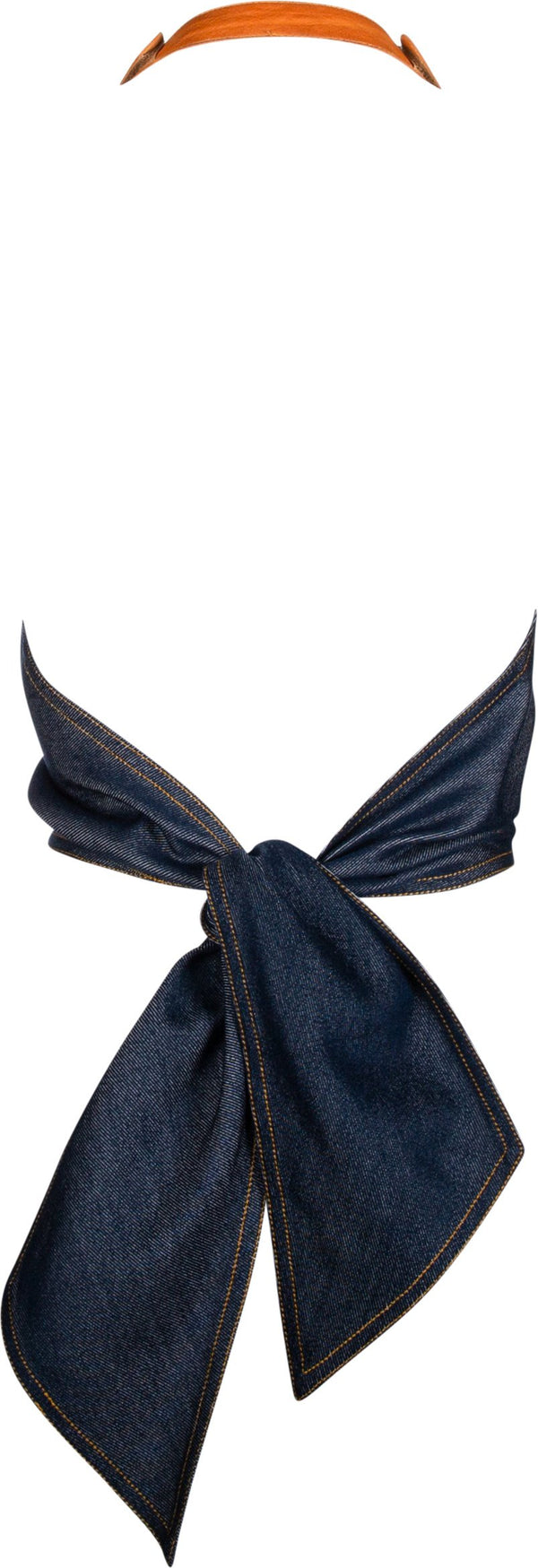 Christian Dior Spring 2000 Runway Saddle Halter Denim Top