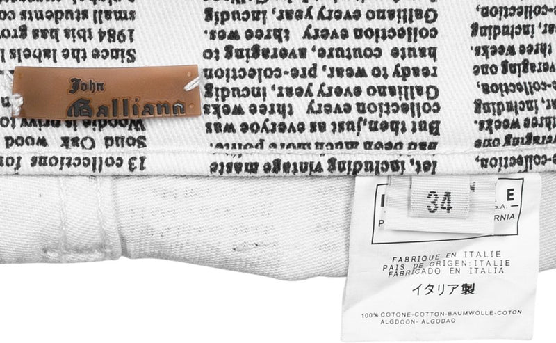 John Galliano Gazette Newspaper Jeans
