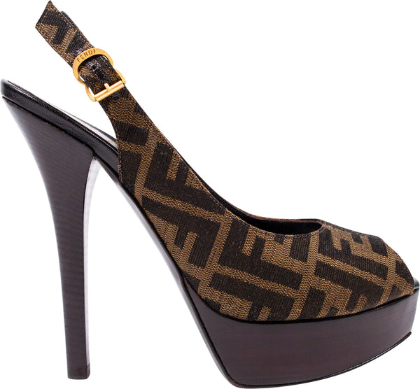 Fendi Zucca Platform Heels