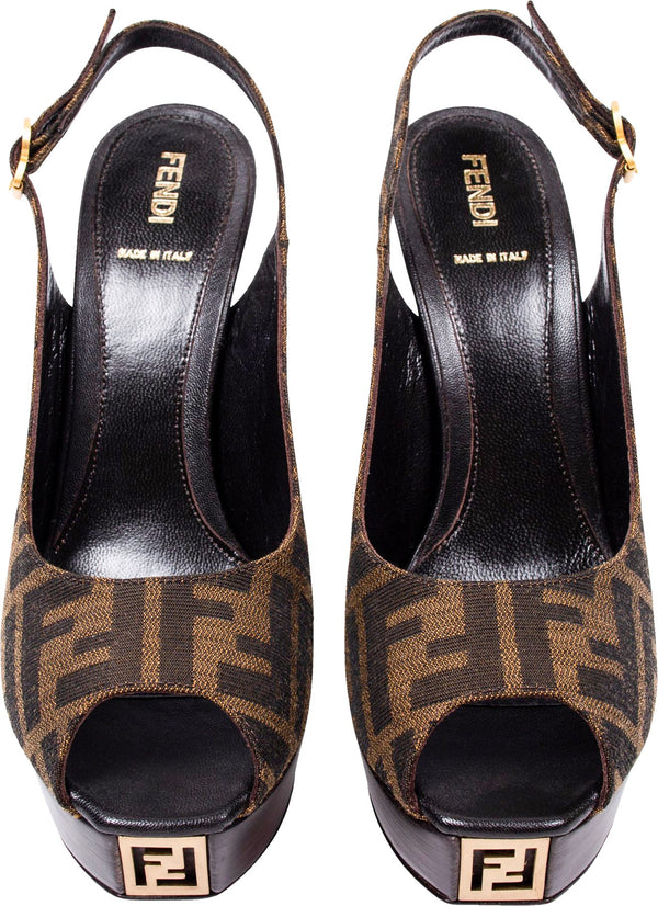 Fendi Zucca Platform Heels