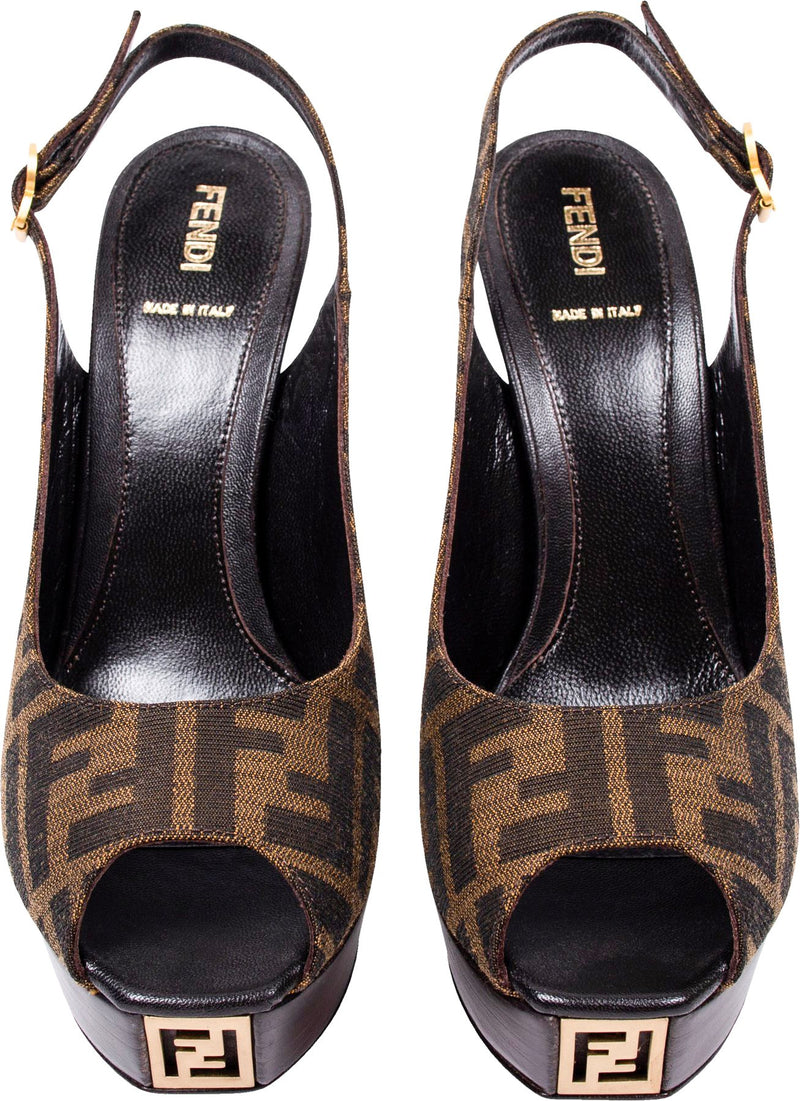Fendi Zucca Platform Heels