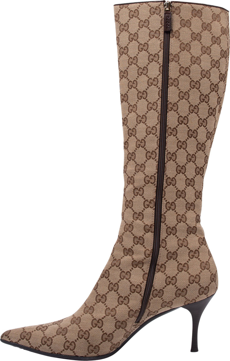 Gucci Monogram Canvas Boots