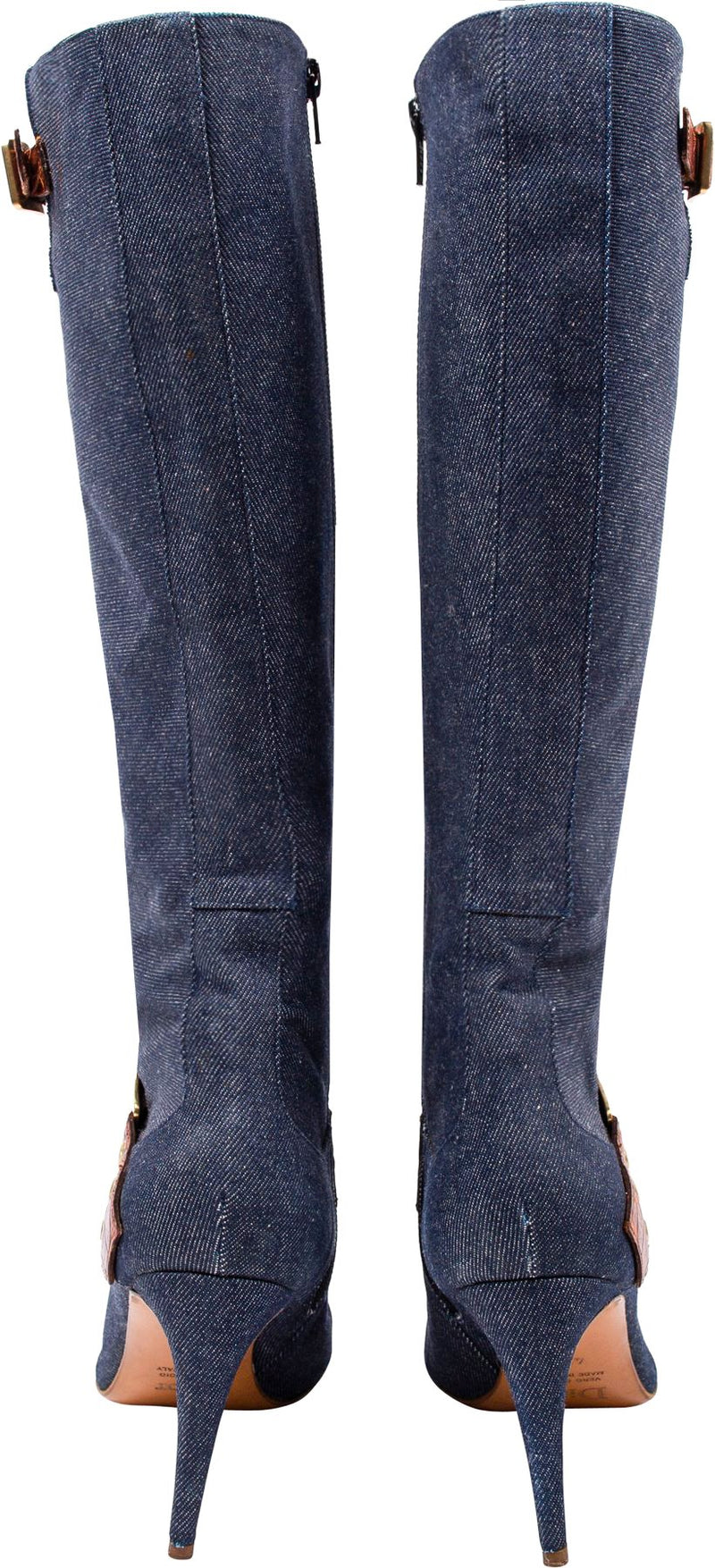 Christian Dior Denim Buckle Boots