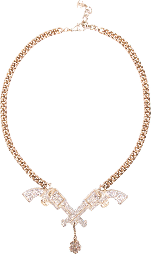 Chanel Pre-Fall 2014 Runway Paris Dallas Gun Necklace