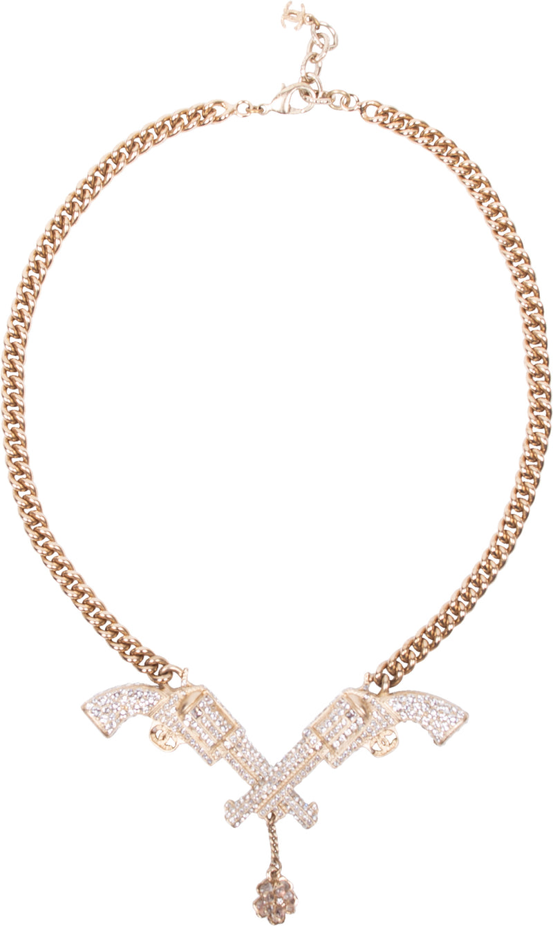 Chanel Pre-Fall 2014 Runway Paris Dallas Gun Necklace