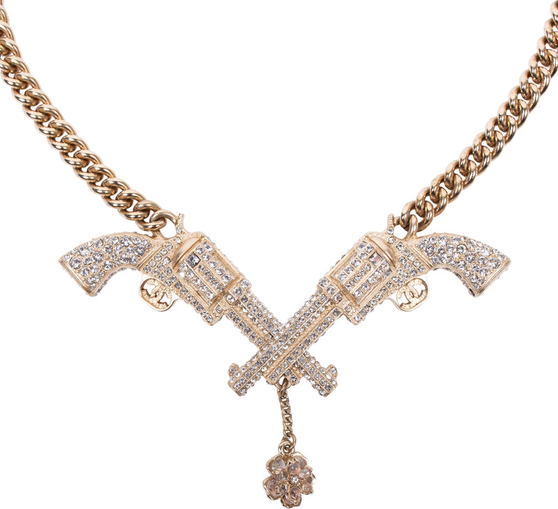 Chanel Pre-Fall 2014 Runway Paris Dallas Gun Necklace
