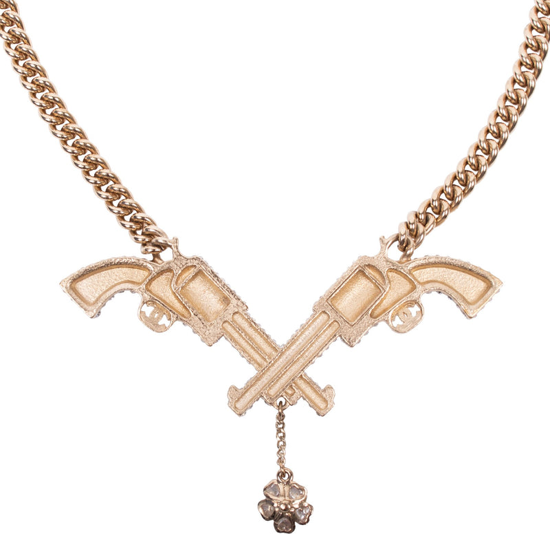 Chanel Pre-Fall 2014 Runway Paris Dallas Gun Necklace